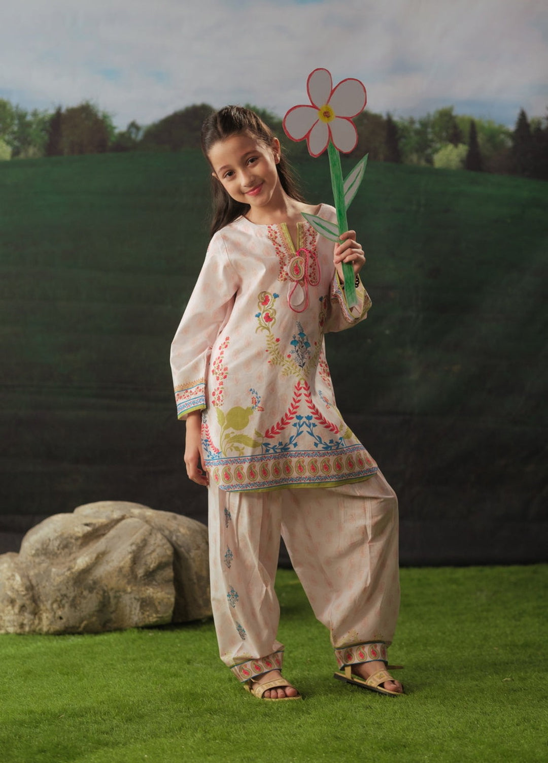 Sprinkles Girls RTW Printed Cotton 2 Piece Suit Spring Blush Summer Collection