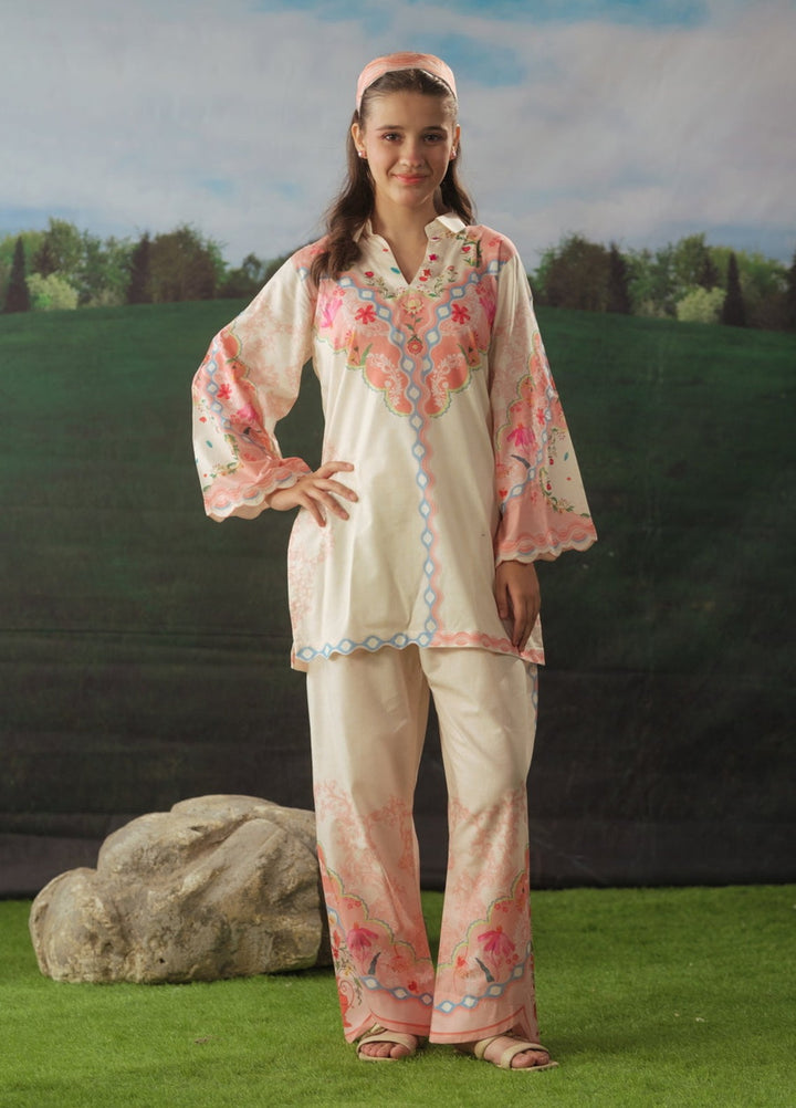 Sprinkles Girls RTW Printed Cotton 2 Piece Suit Rose Mist Summer Collection
