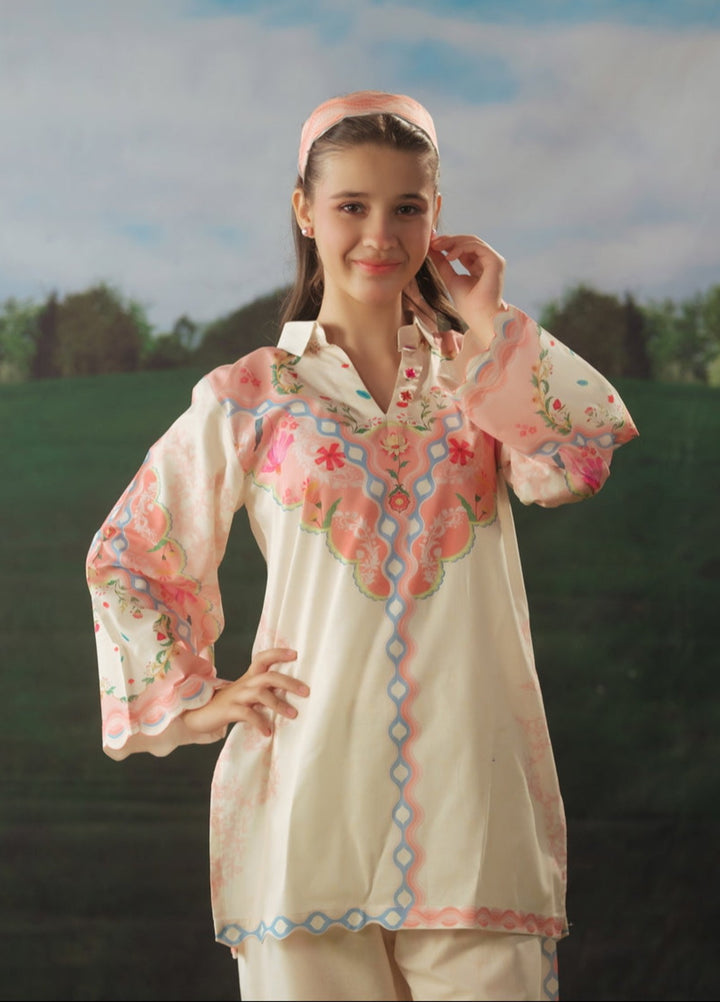 Sprinkles Girls RTW Printed Cotton 2 Piece Suit Rose Mist Summer Collection