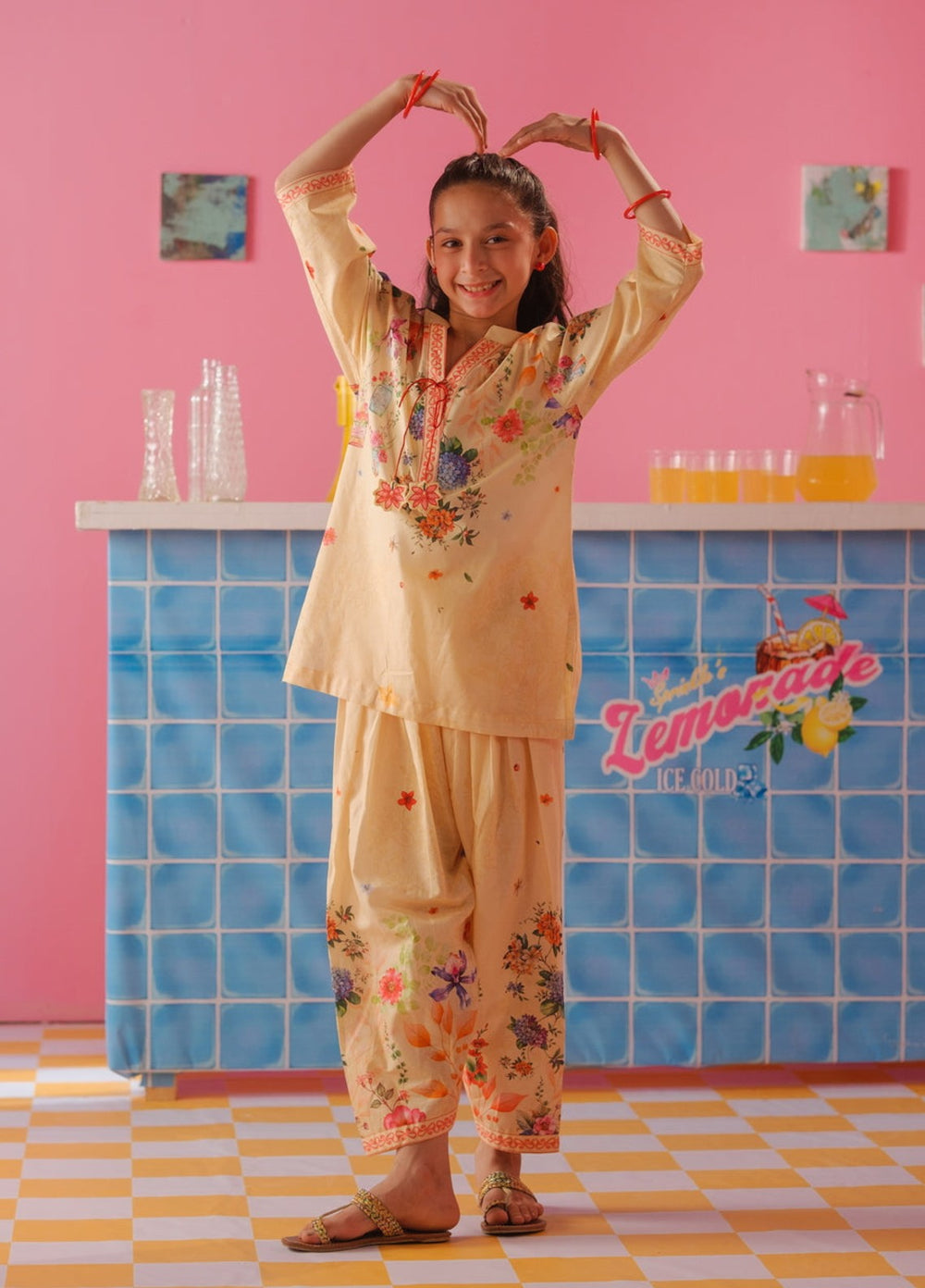 Sprinkles Girls RTW Printed Cotton 2 Piece Suit Sunlit Bloom Summer Collection