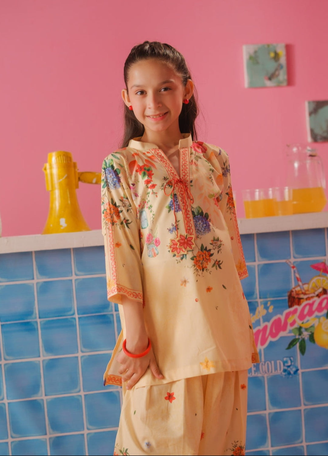 Sprinkles Girls RTW Printed Cotton 2 Piece Suit Sunlit Bloom Summer Collection