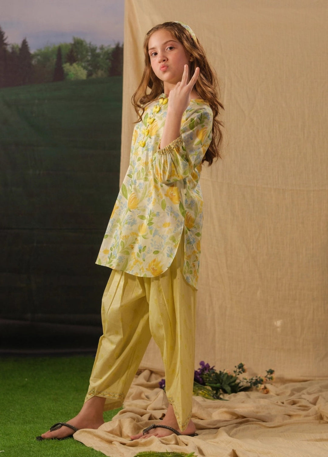 Sprinkles Girls RTW Printed Cotton 2 Piece Suit Sunny Tassel Summer Collection