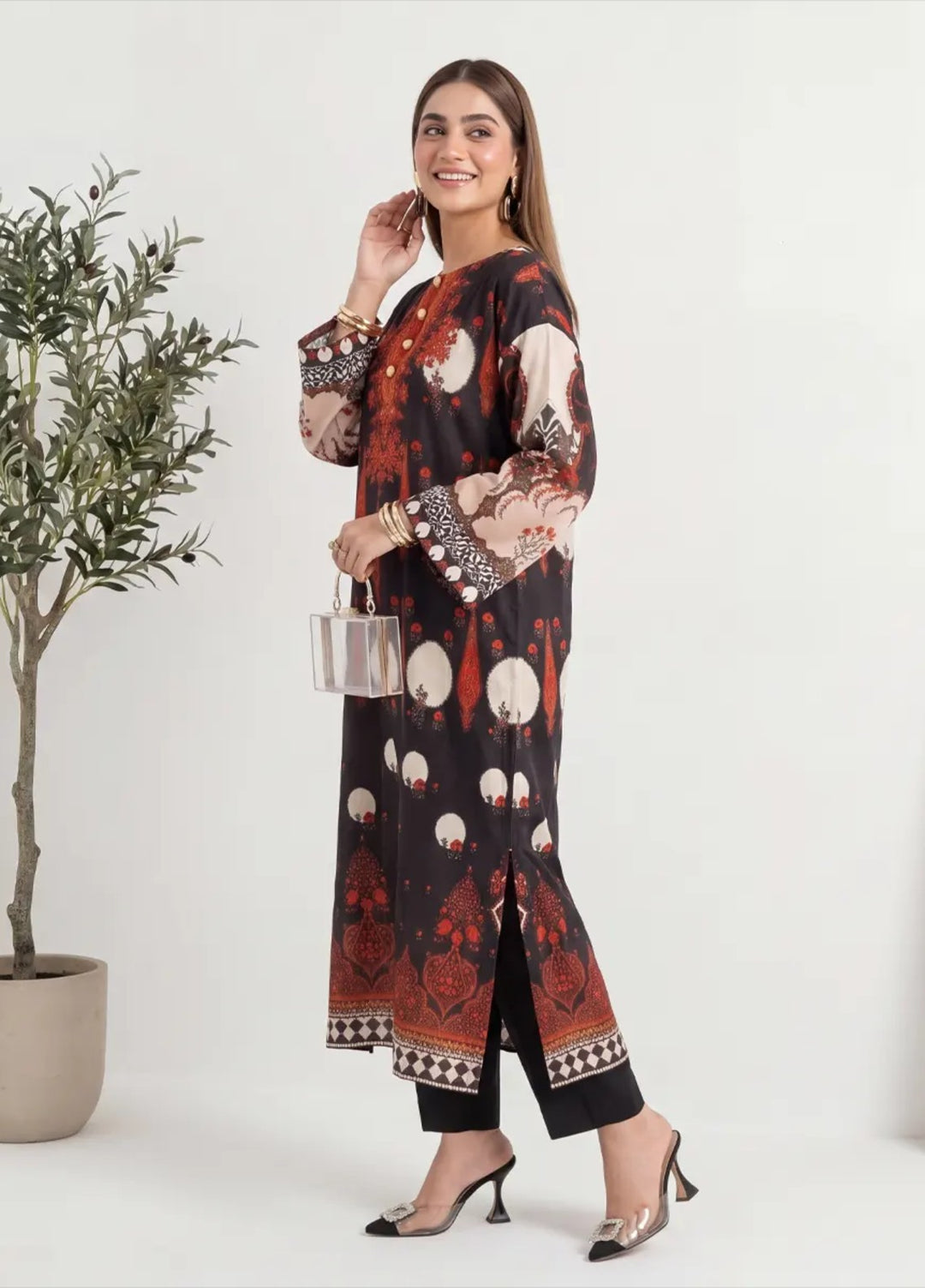 Salitex Women RTW Printed Raw Silk 1 Piece Suit S26KFT1PEVCL960 Casual Collection
