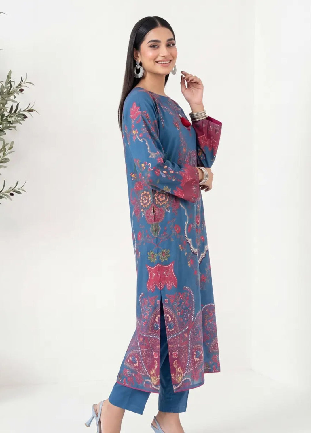 Salitex Women RTW Printed Raw Silk 1 Piece Suit S26KFT1PEVCL955 Casual Collection