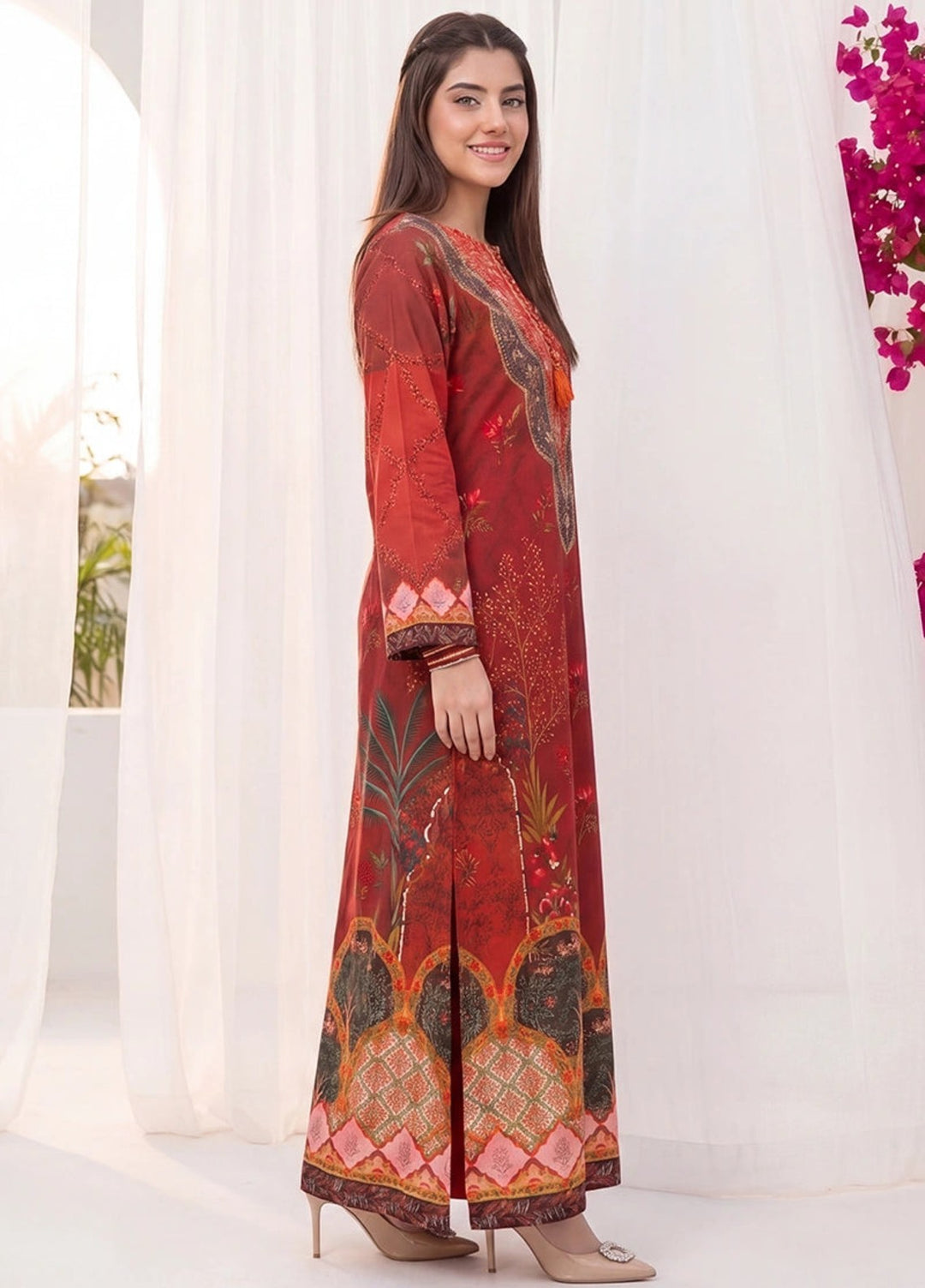 Salitex Women RTW Printed Raw Silk 1 Piece Suit S26KFT1PEVCL952 Casual Collection