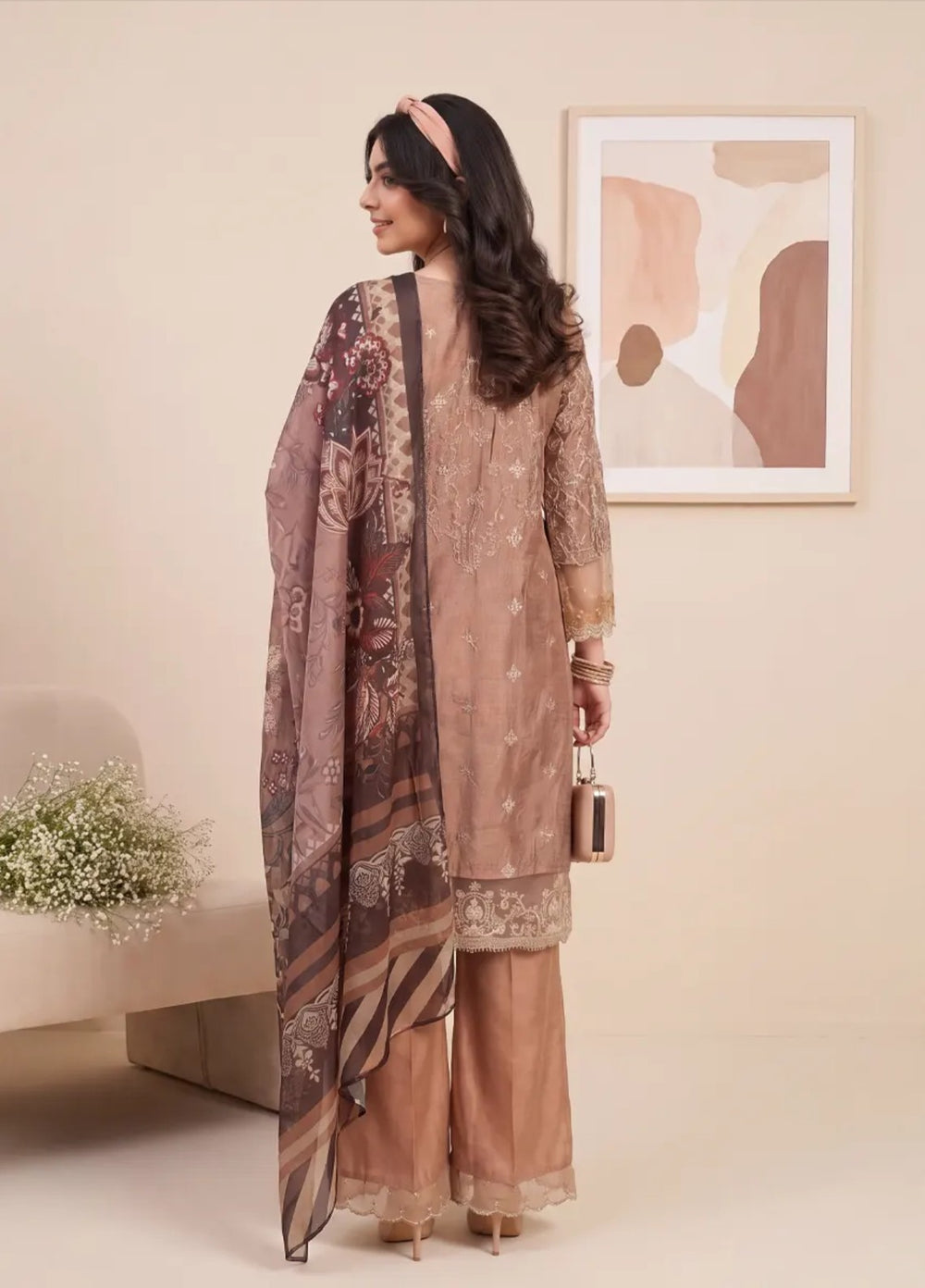 Salitex Women RTW Embroidered Cotton Net 3 Piece Suit SPL3PEF124 Casual Collection
