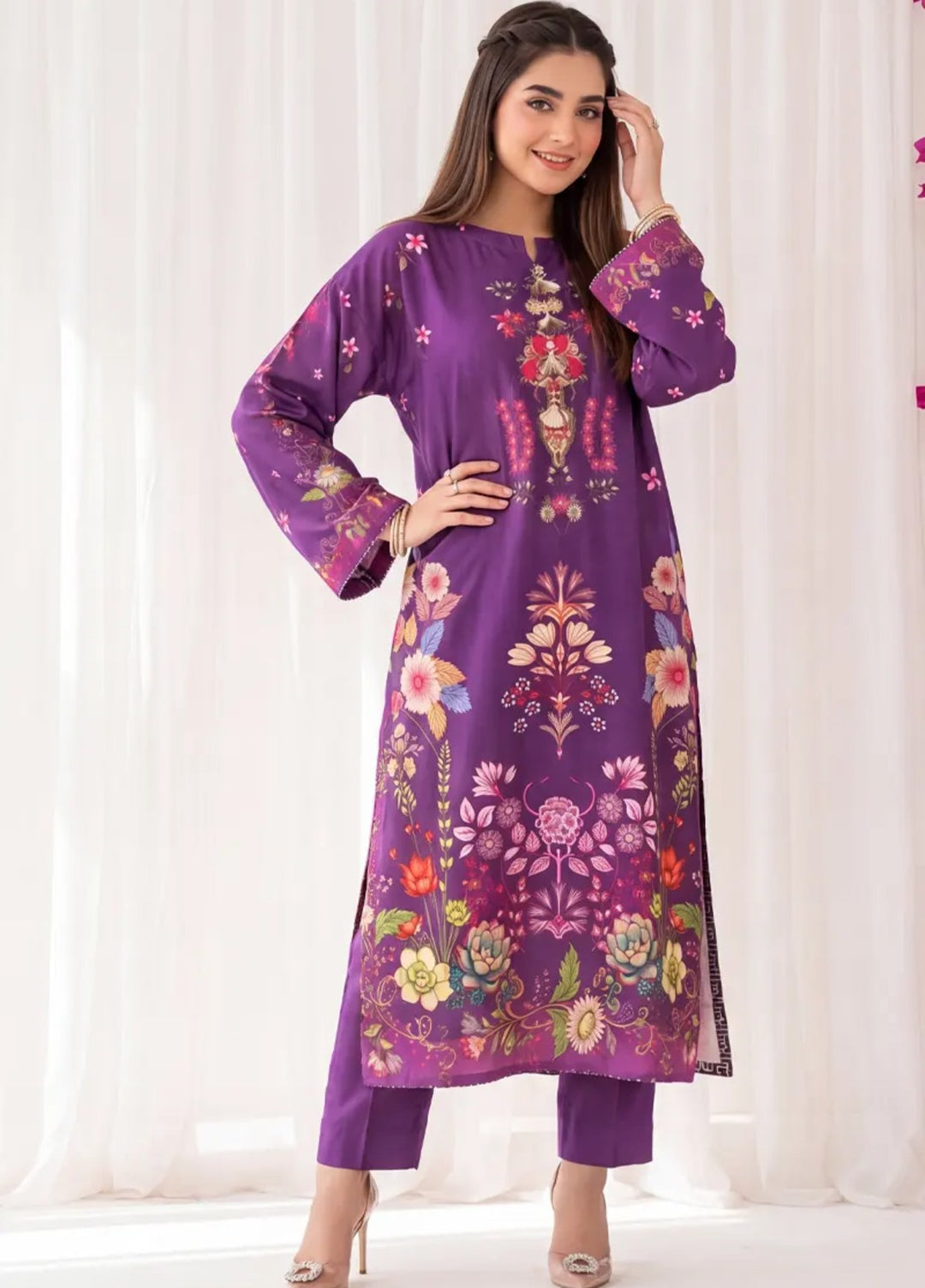 Salitex Women RTW Printed Raw Silk 1 Piece Suit S26KFT1PEVCL951 Casual Collection