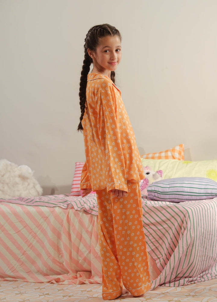 Sprinkles Girls RTW Printed Boski Linen 2 Piece Suit Tangerine Dream Summer Collection