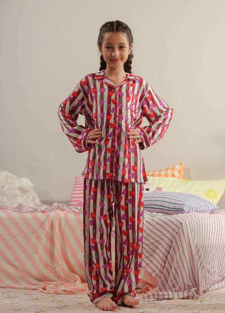 Sprinkles Girls RTW Printed Boski Linen 2 Piece Suit Heartstrings Charm Summer Collection