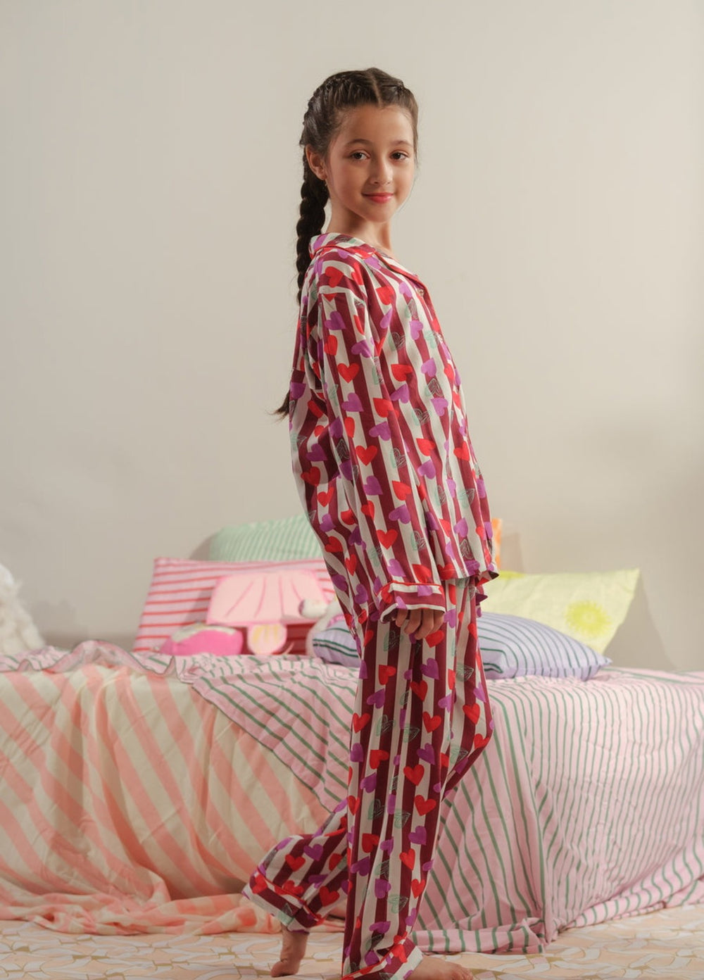 Sprinkles Girls RTW Printed Boski Linen 2 Piece Suit Heartstrings Charm Summer Collection
