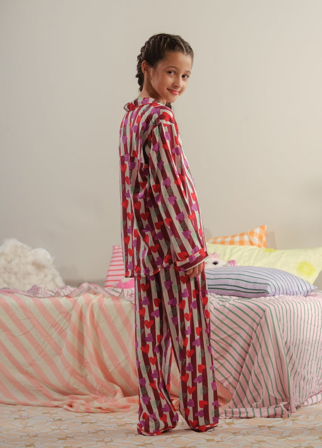 Sprinkles Girls RTW Printed Boski Linen 2 Piece Suit Heartstrings Charm Summer Collection