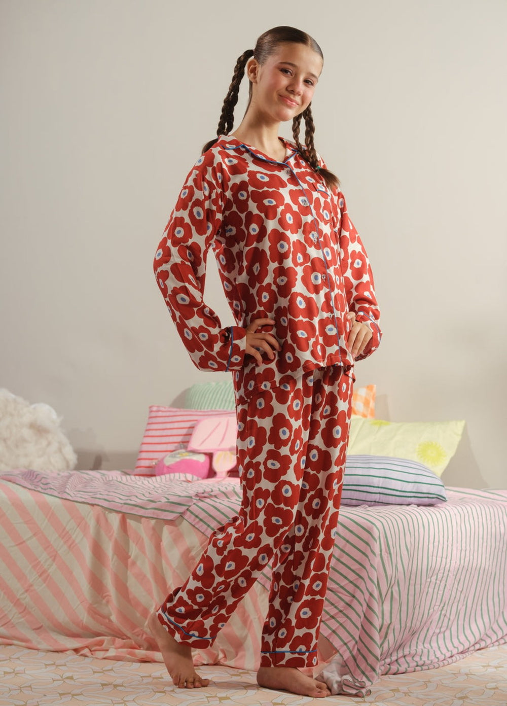 Sprinkles Girls RTW Printed Boski Linen 2 Piece Suit Crimson Symphony Summer Collection