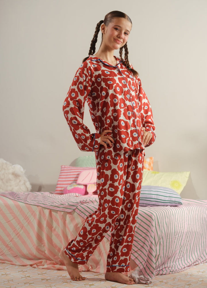 Sprinkles Girls RTW Printed Boski Linen 2 Piece Suit Crimson Symphony Summer Collection