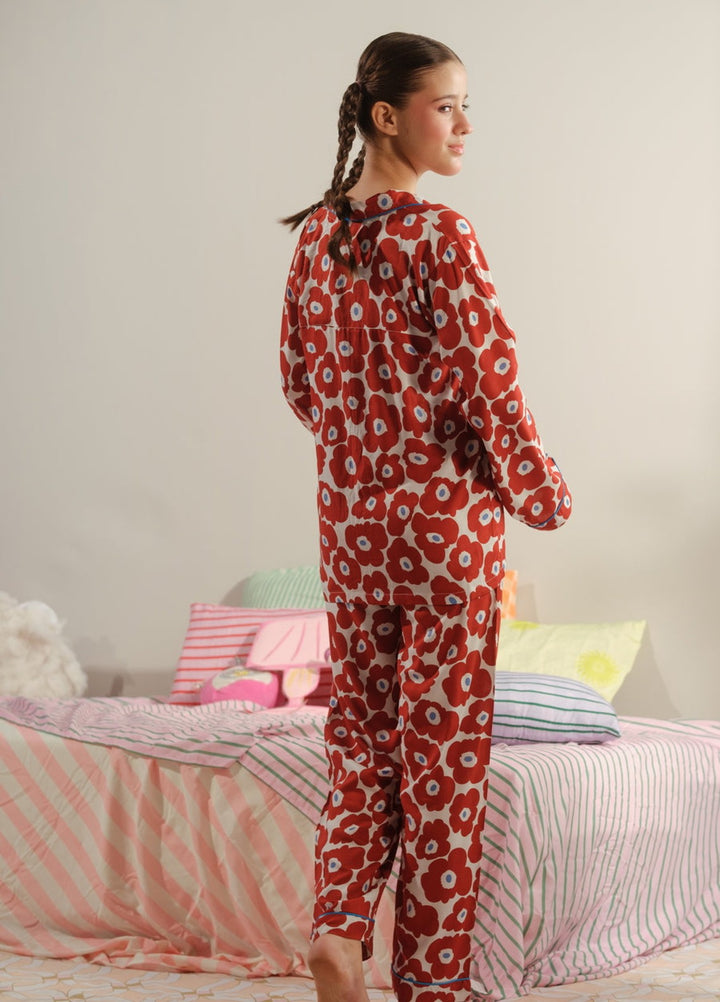 Sprinkles Girls RTW Printed Boski Linen 2 Piece Suit Crimson Symphony Summer Collection
