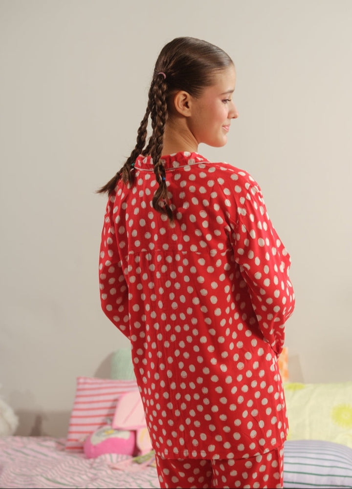Sprinkles Girls RTW Printed Boski Linen 2 Piece Suit Red Eclipse Summer Collection