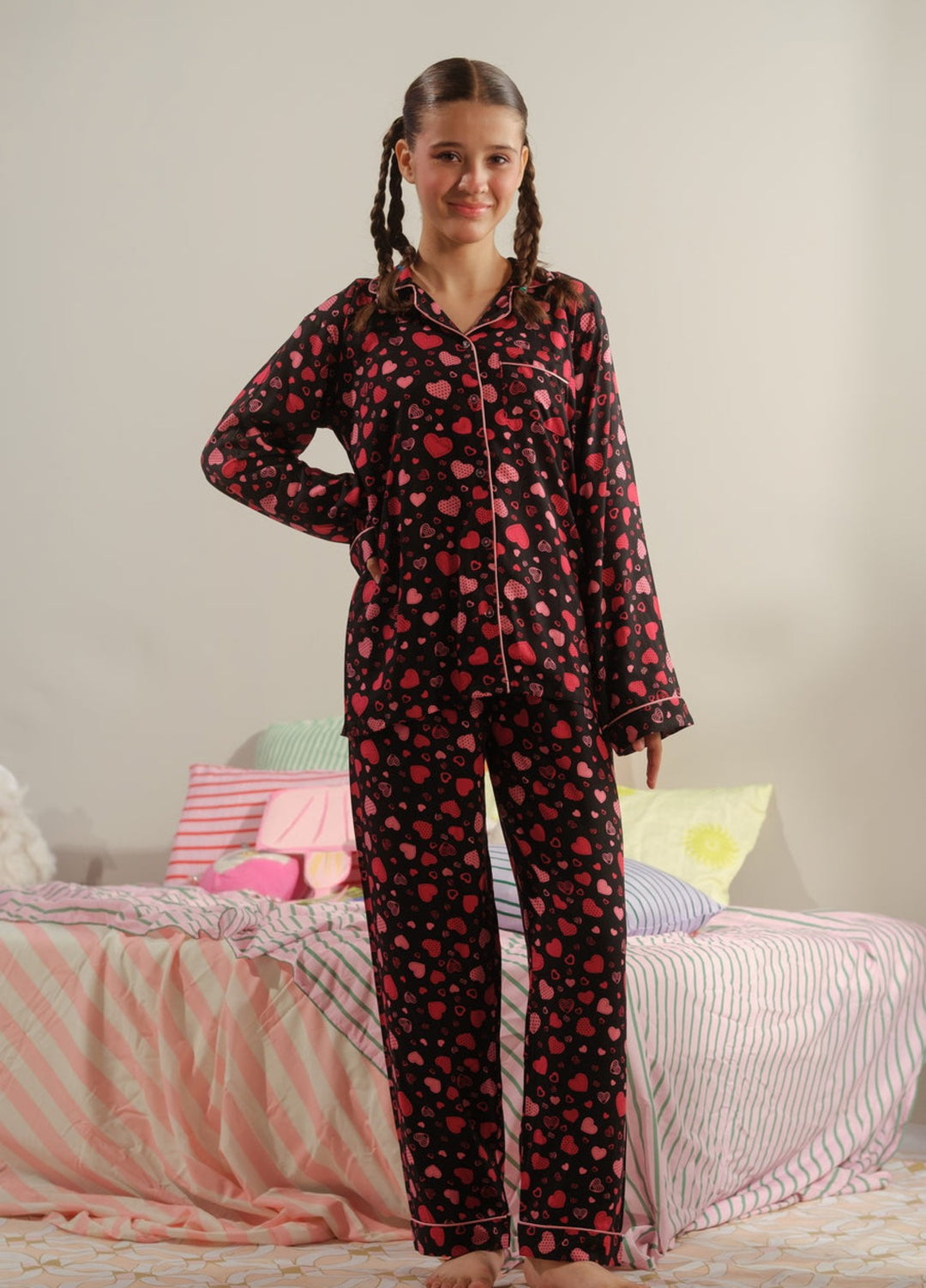 Sprinkles Girls RTW Printed Boski Linen 2 Piece Suit Velvet Hearts Summer Collection