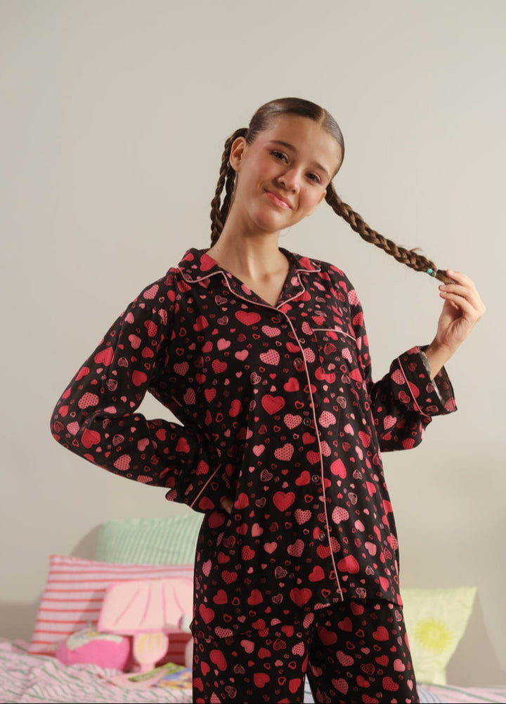 Sprinkles Girls RTW Printed Boski Linen 2 Piece Suit Velvet Hearts Summer Collection