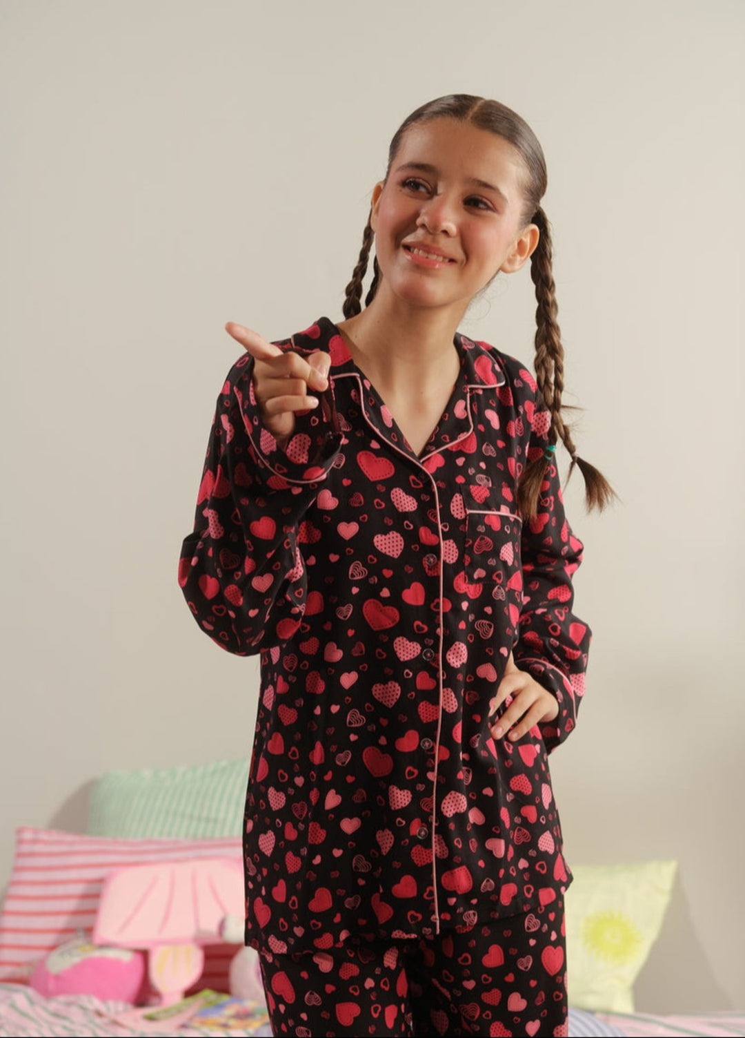 Sprinkles Girls RTW Printed Boski Linen 2 Piece Suit Velvet Hearts Summer Collection