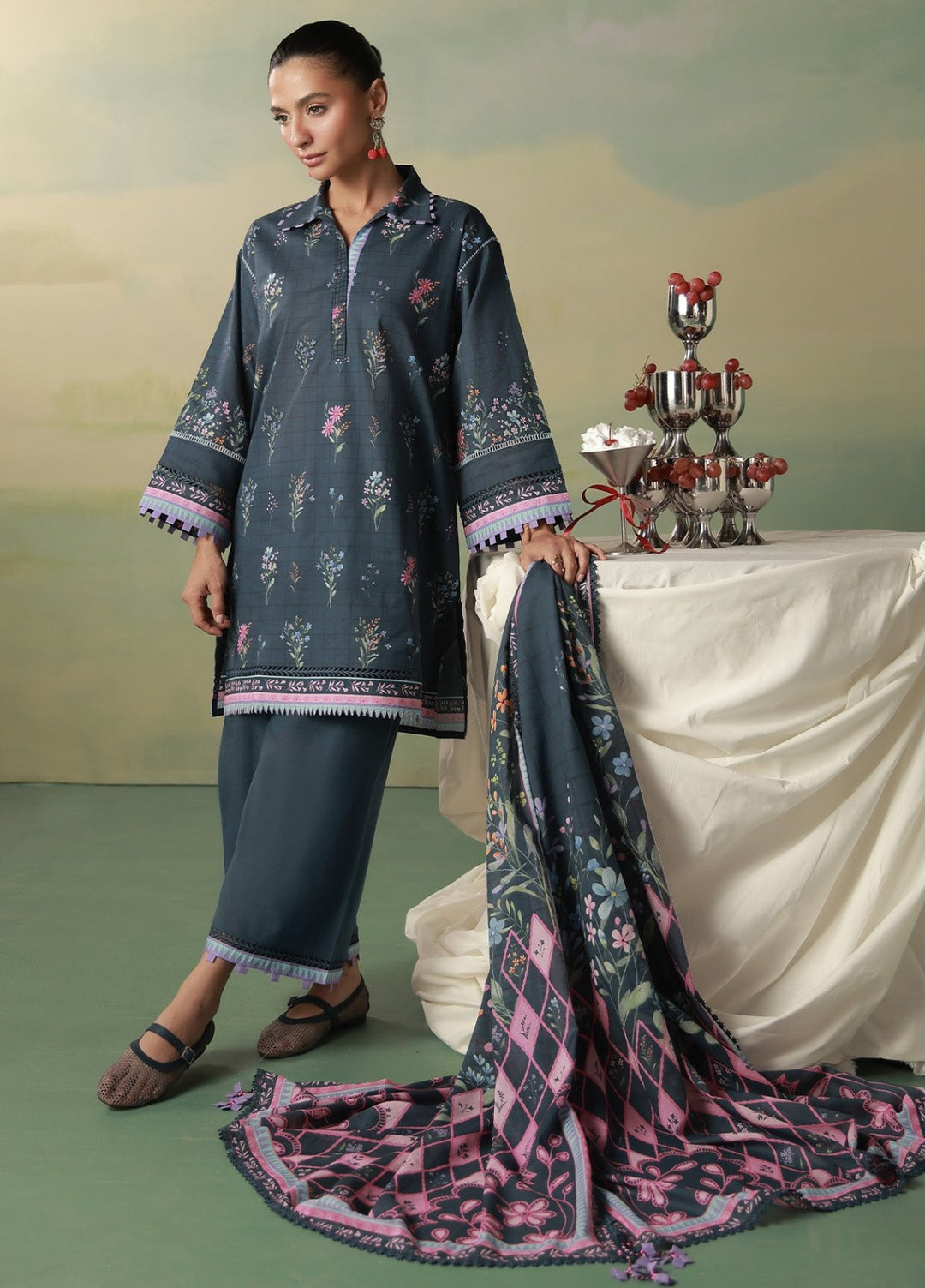 Sahar Women Unstitched Printed Cambric 3 Piece Suit Indigelle Casual Collection