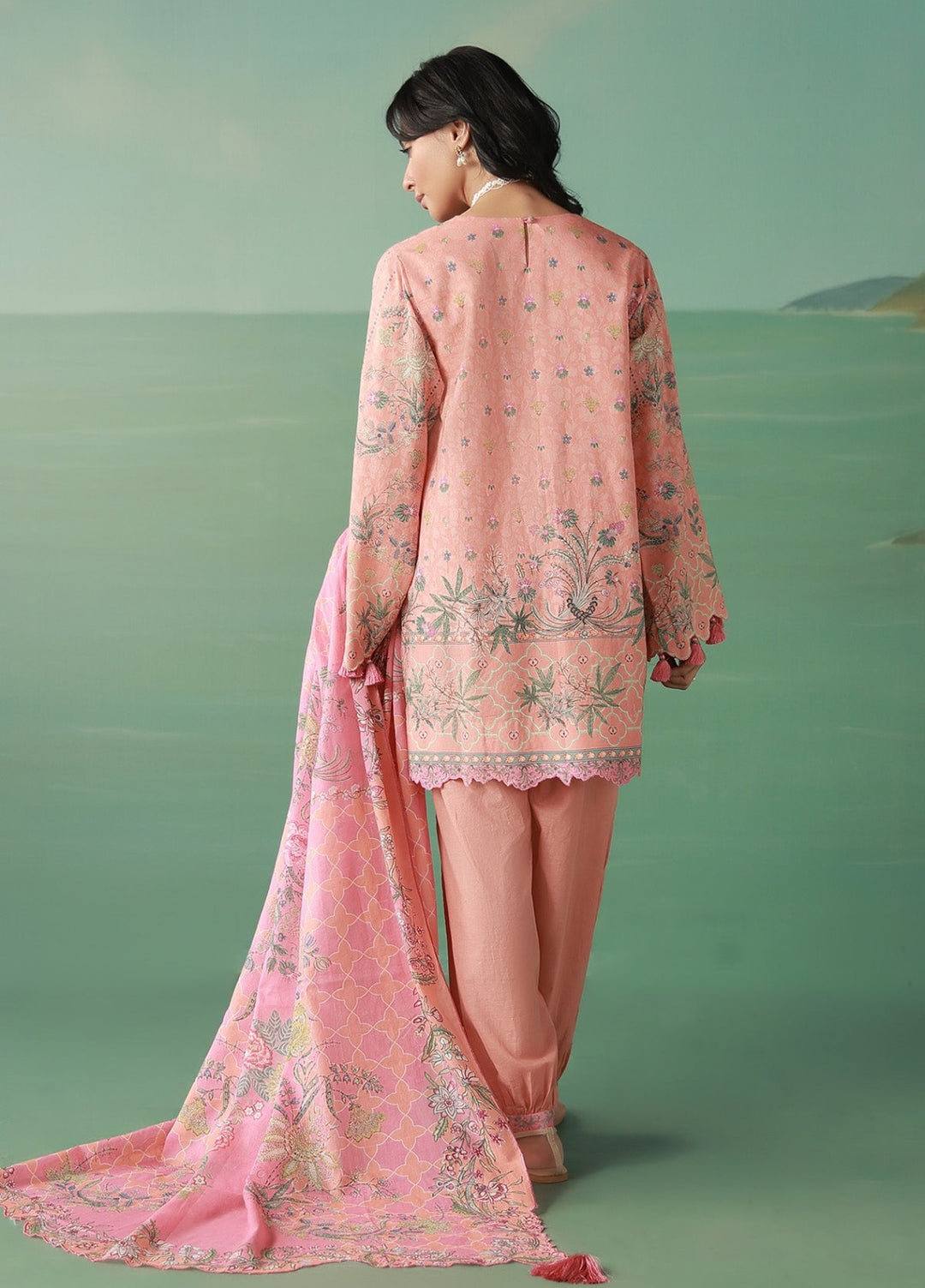Sahar Women Unstitched Printed Cambric 3 Piece Suit Peachvine Casual Collection