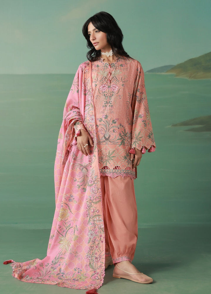 Sahar Women Unstitched Printed Cambric 3 Piece Suit Peachvine Casual Collection