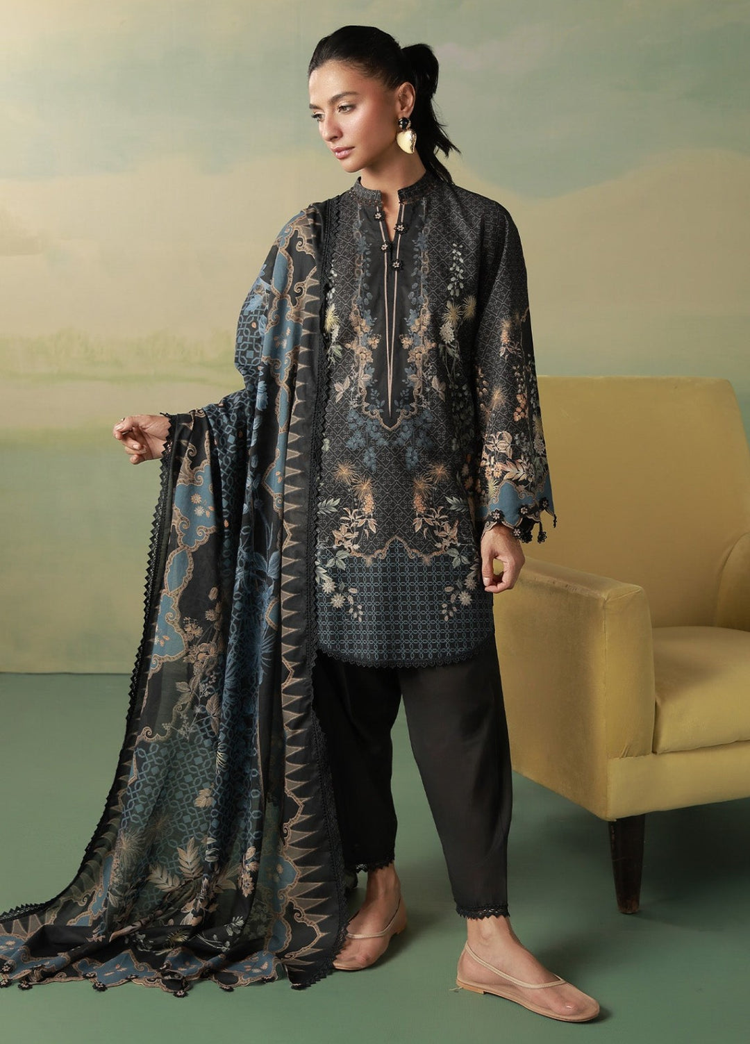 Sahar Women Unstitched Printed Cambric 3 Piece Suit Noctelle Casual Collection