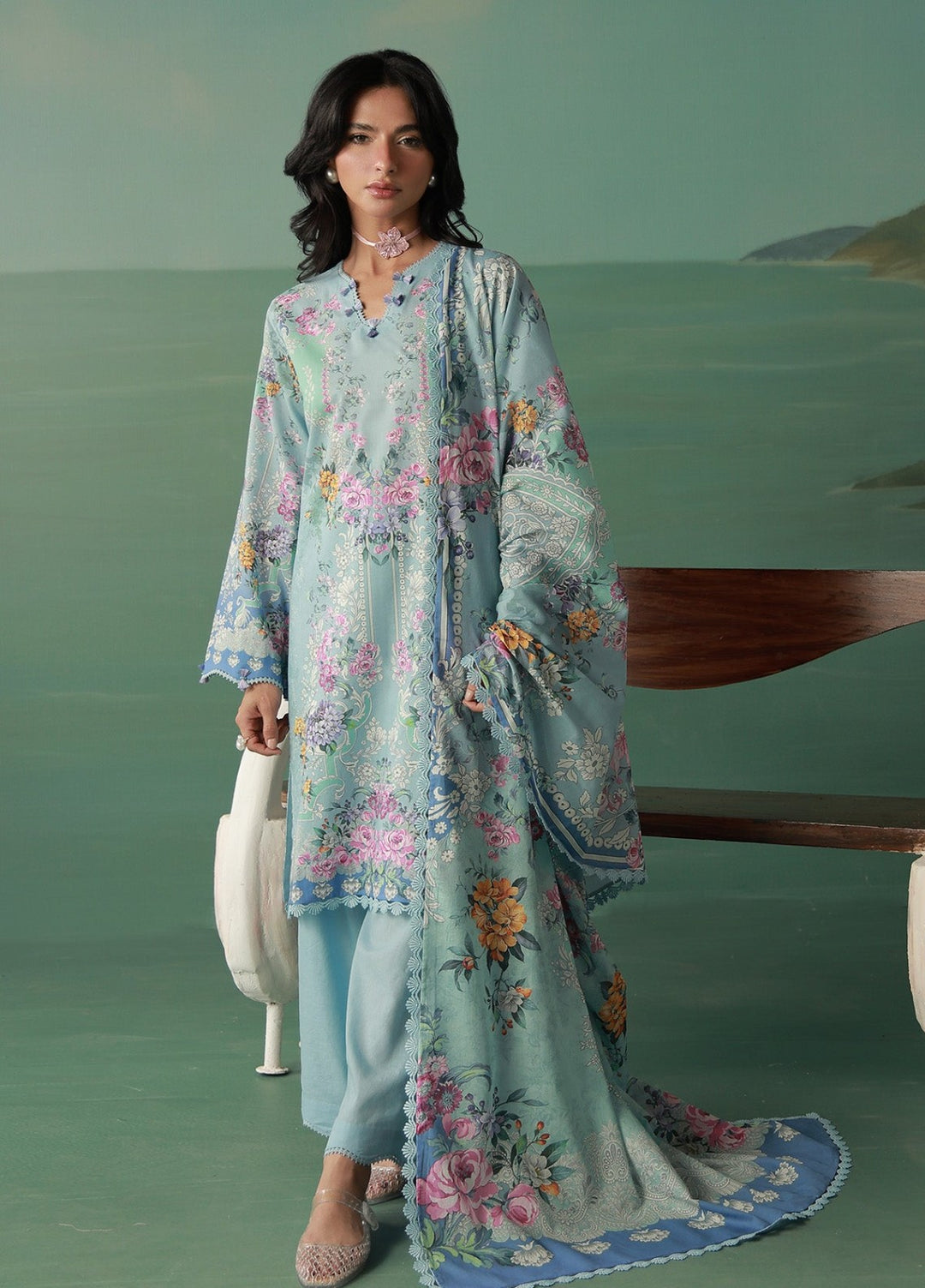 Sahar Women Unstitched Printed Cambric 3 Piece Suit Aurevia Casual Collection