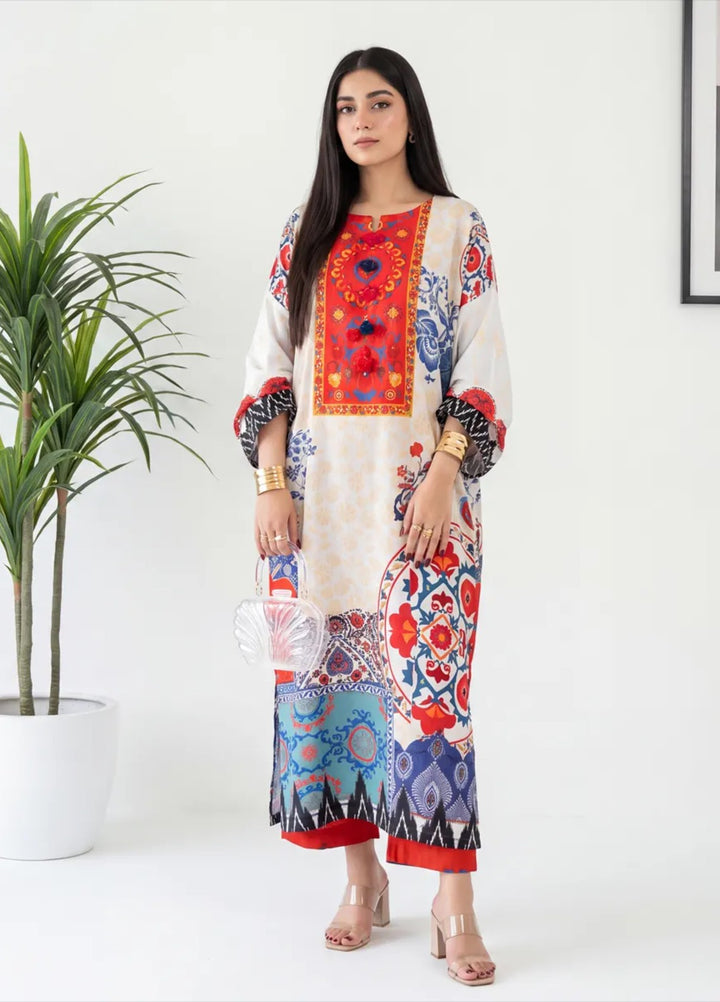 Salitex Women RTW Printed Raw Silk 1 Piece Suit S26KFT1PEVCL953 Casual Collection