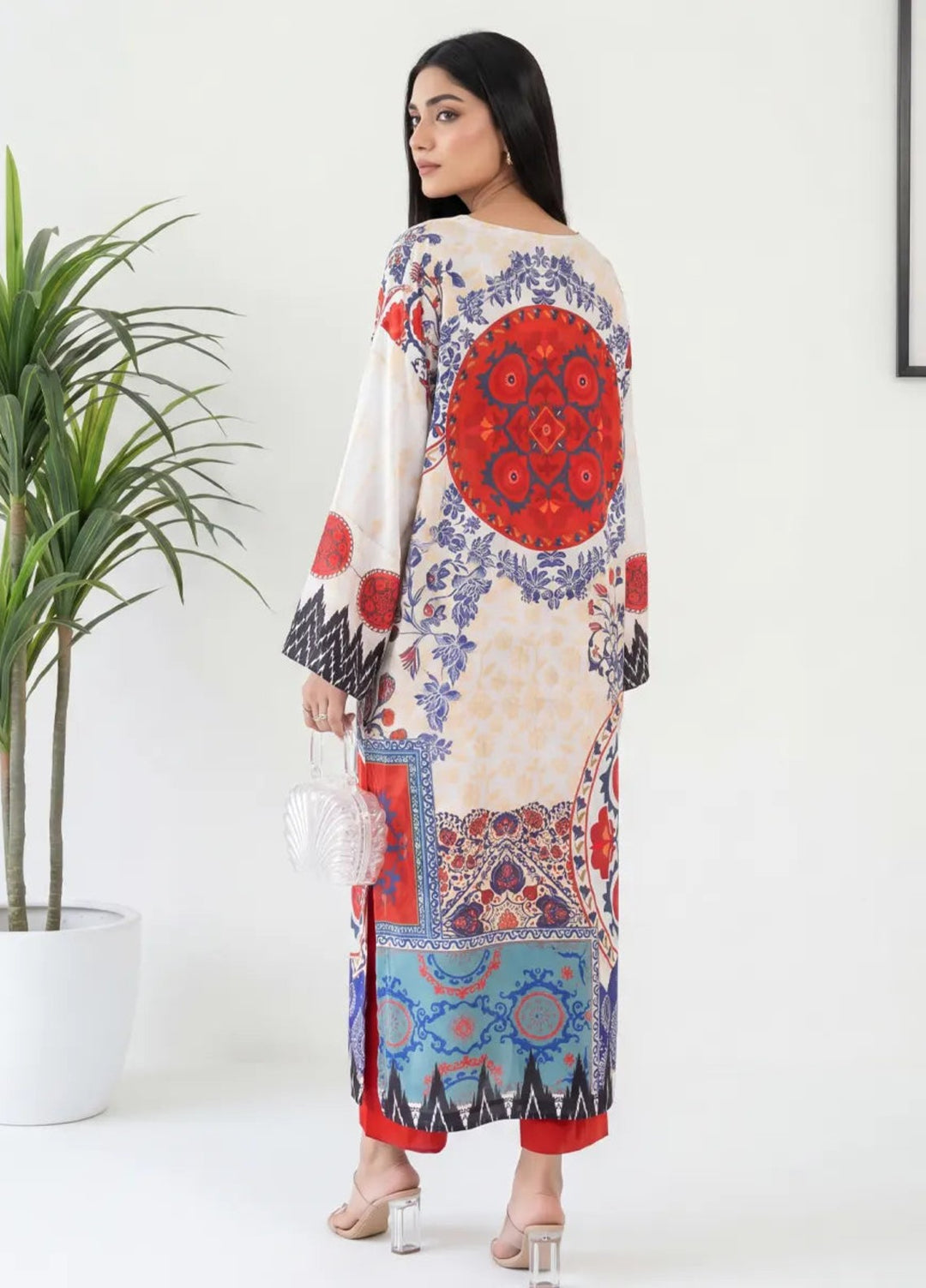 Salitex Women RTW Printed Raw Silk 1 Piece Suit S26KFT1PEVCL953 Casual Collection