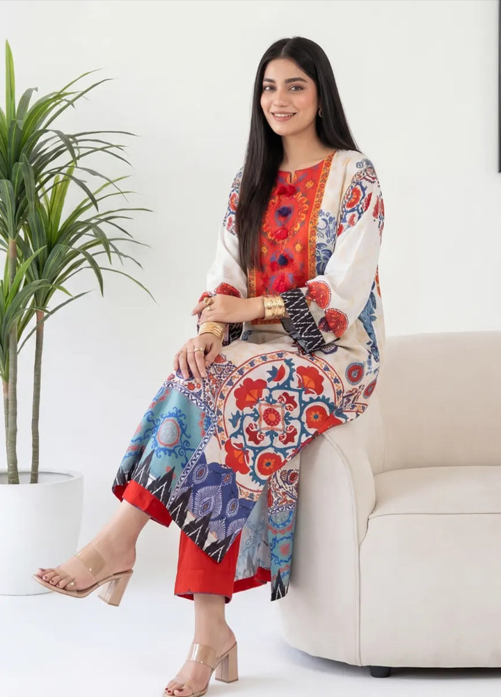 Salitex Women RTW Printed Raw Silk 1 Piece Suit S26KFT1PEVCL953 Casual Collection