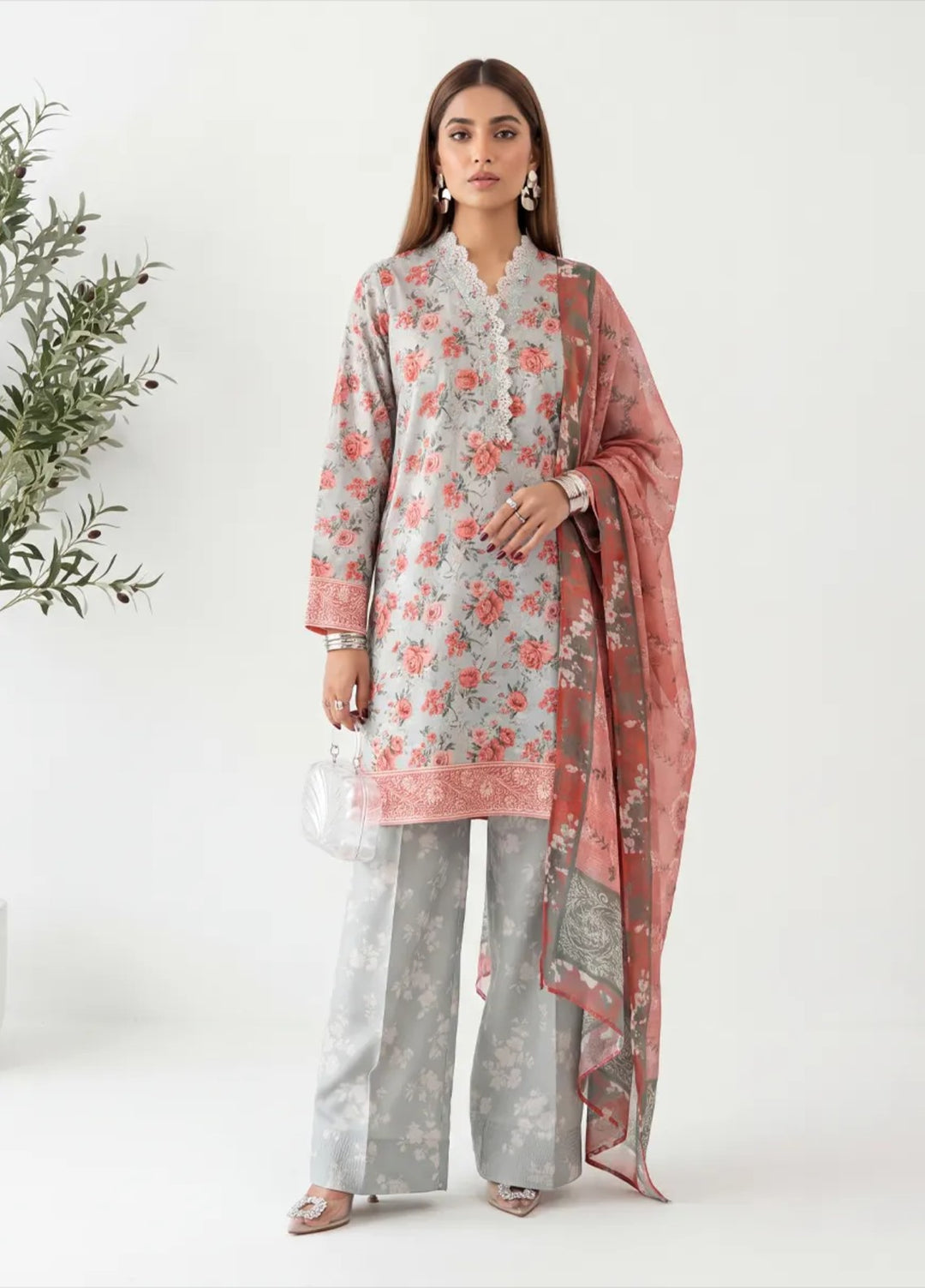 Salitex Women RTW Printed Raw Silk 3 Piece Suit S26L3PNRES836 Casual Collection