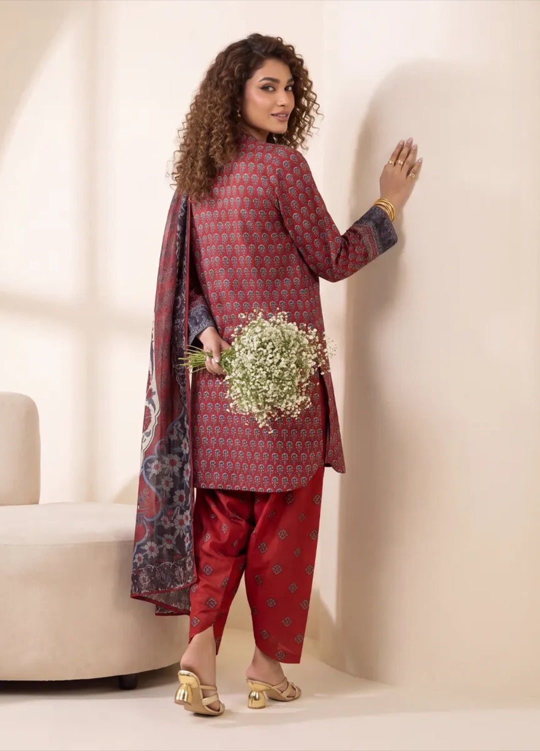 Salitex Women RTW Printed Raw Silk 3 Piece Suit S26L3PNRES839 Casual Collection