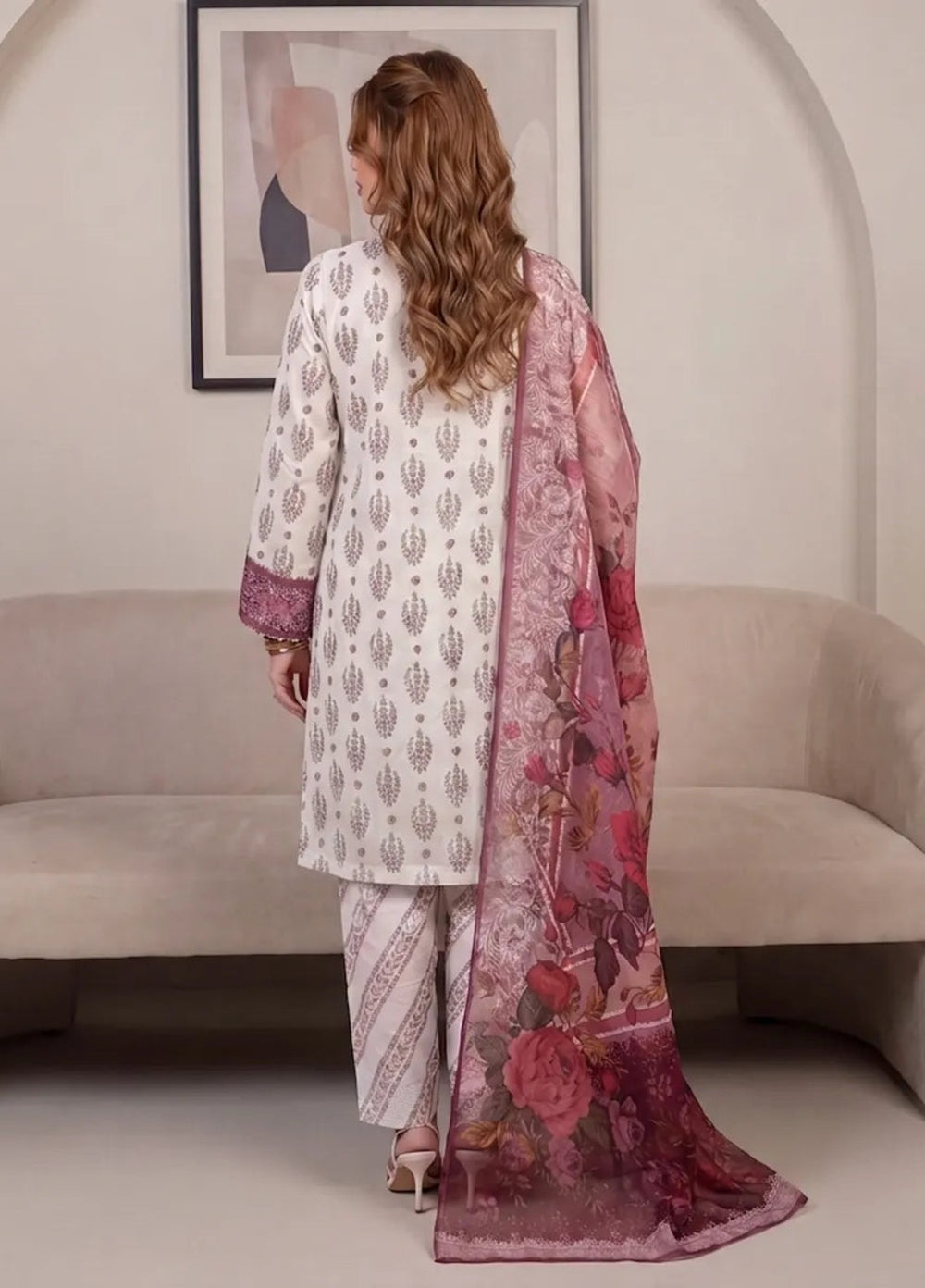 Salitex Women RTW Printed Raw Silk 3 Piece Suit S26L3PNRES840 Casual Collection