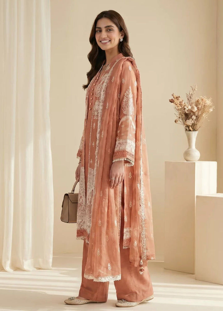 Salitex Women RTW Embroidered Chiffon 3 Piece Suit SPL3PEF058 Casual Collection