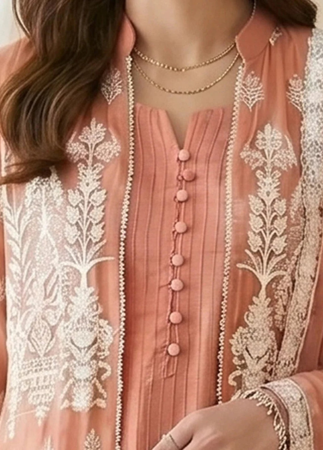 Salitex Women RTW Embroidered Chiffon 3 Piece Suit SPL3PEF058 Casual Collection