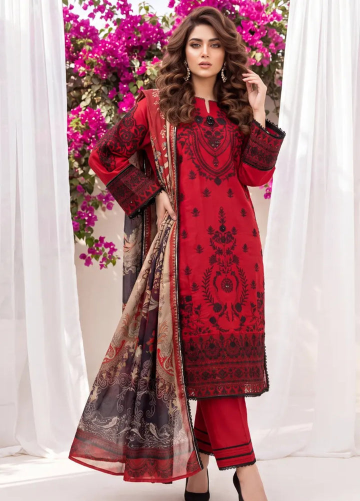 Salitex Women RTW Embroidered Khaadi Net 3 Piece Suit SPL3PEF123 Casual Collection