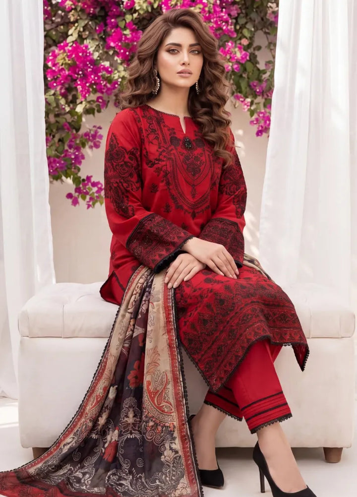 Salitex Women RTW Embroidered Khaadi Net 3 Piece Suit SPL3PEF123 Casual Collection