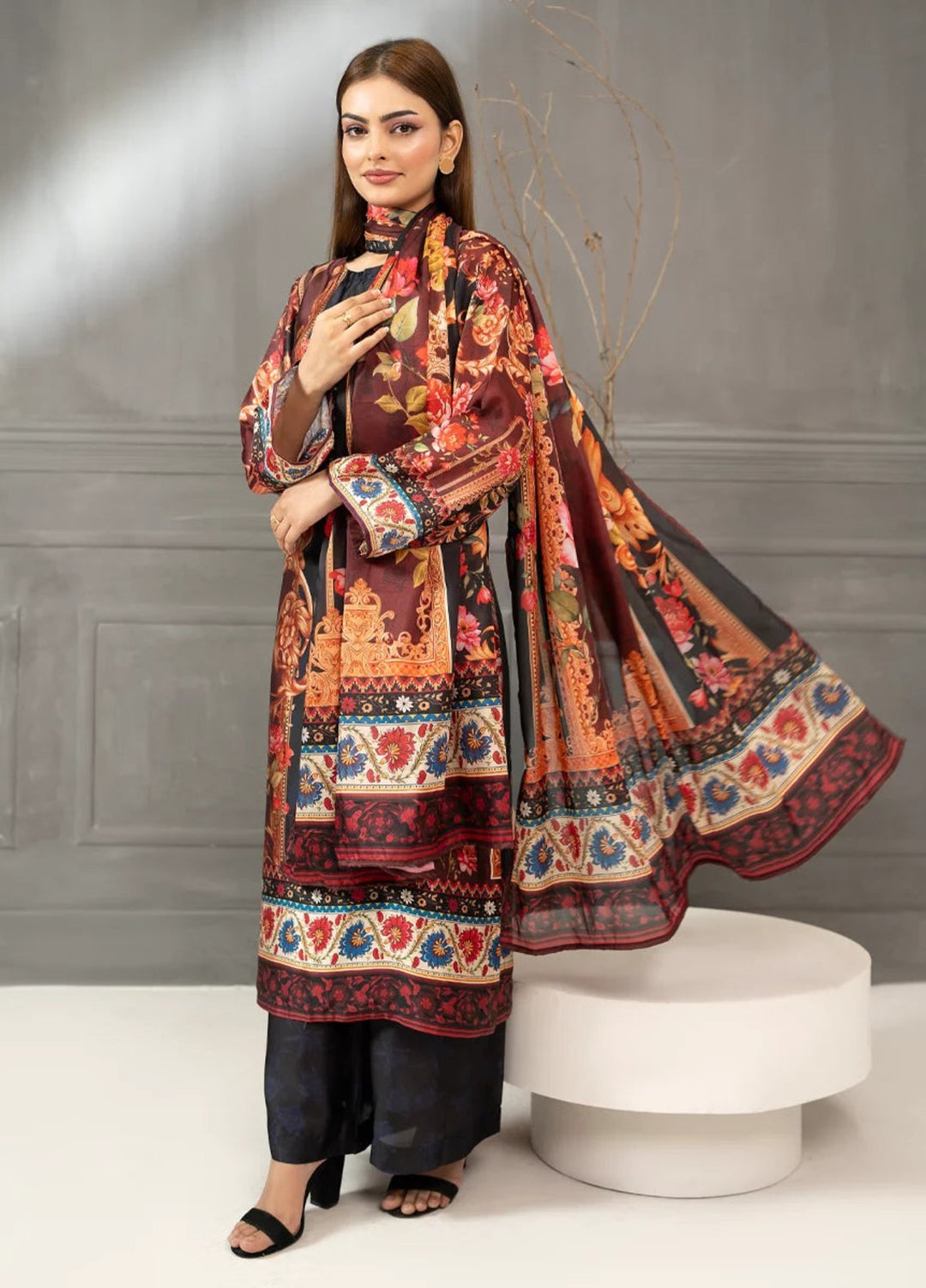 Salitex Women RTW Printed Shamooz 3 Piece Suit SPL3PEF533 Casual Collection