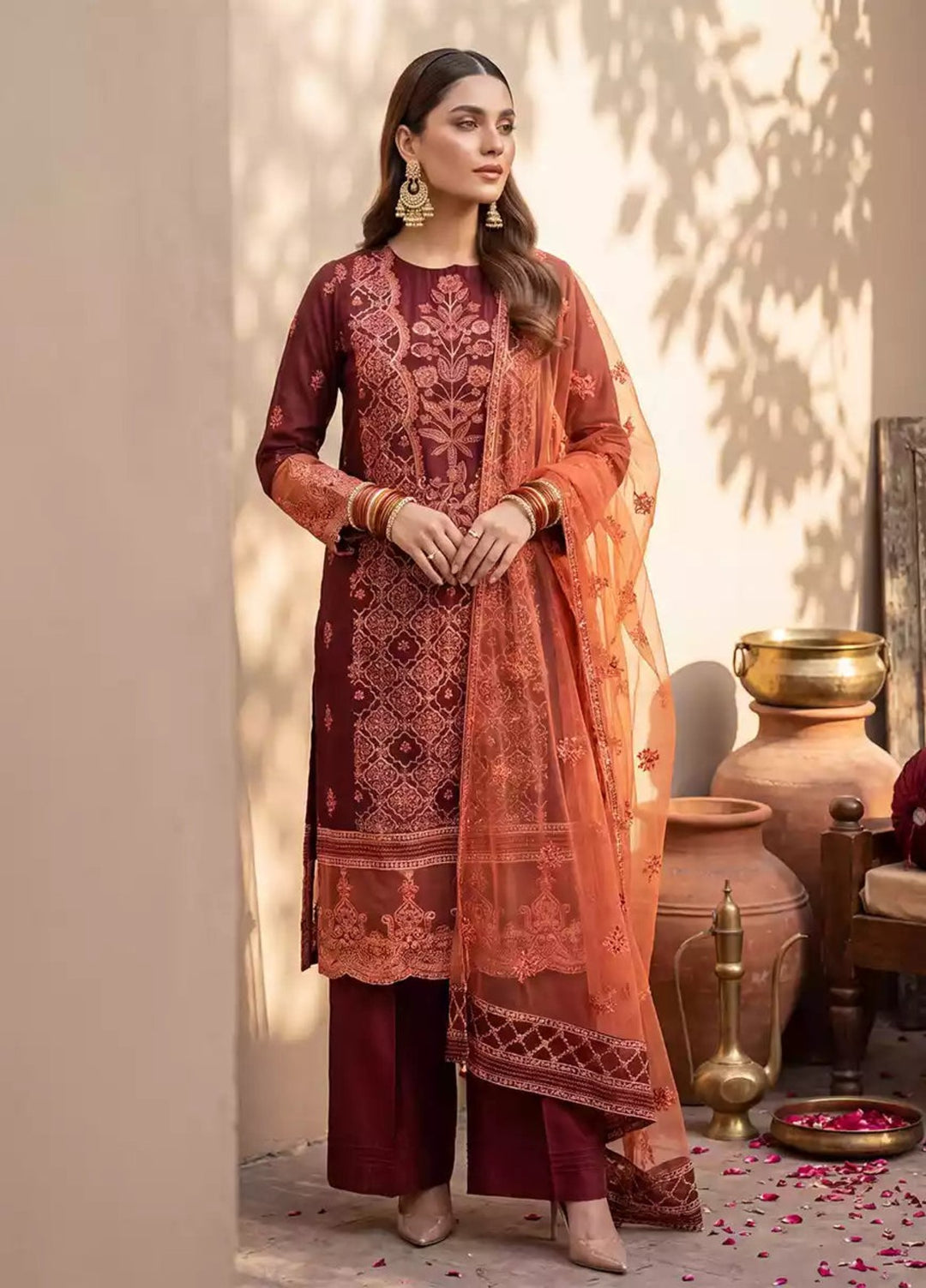 Salitex Women RTW Embroidered Khaadi Net 3 Piece Suit SPL3PEF066 Casual Collection