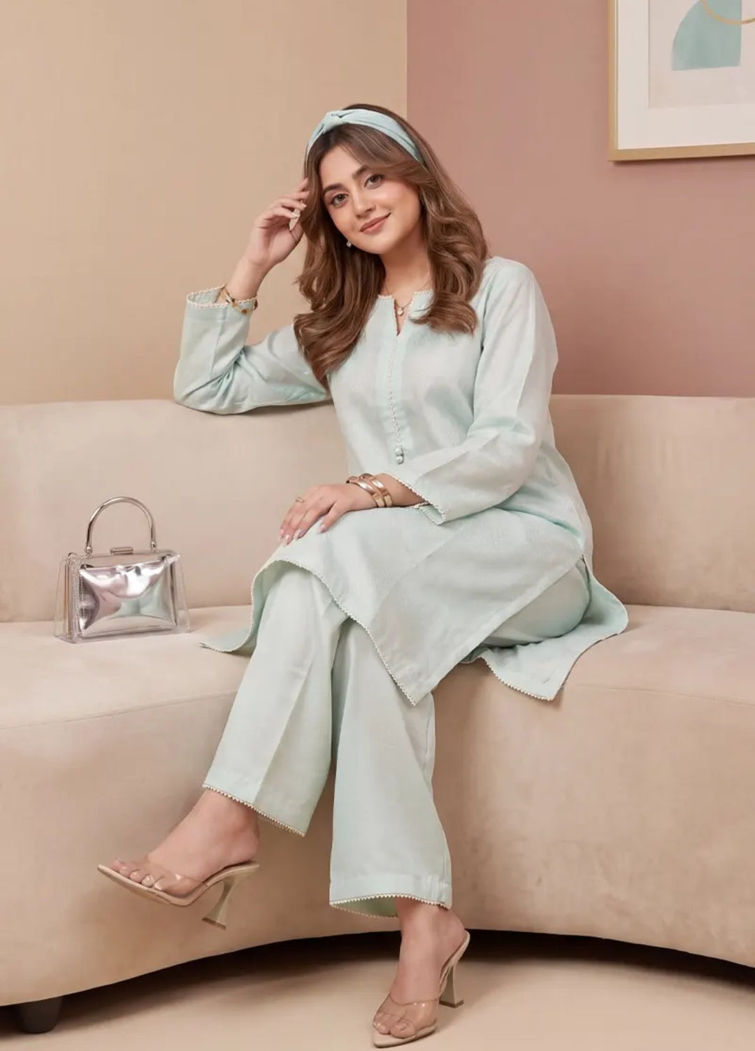 Salitex Women RTW Solids Jacquard 2 Piece Suit S26L2SPBL004 Casual Collection