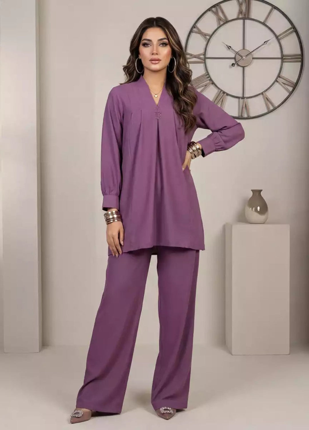 Salitex Women RTW Solids Dobby 2 Piece Suit SS26L2PBCO559 Casual Collection