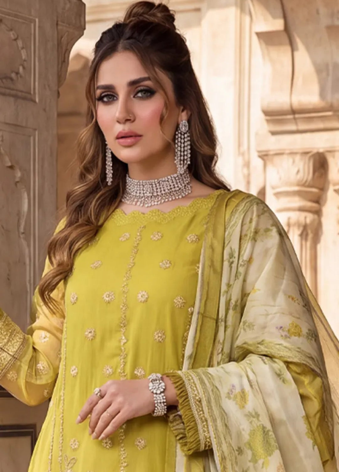 Salitex Women Unstitched Embroidered Net 3 Piece Suit SUNS8JI520 Festive Collection