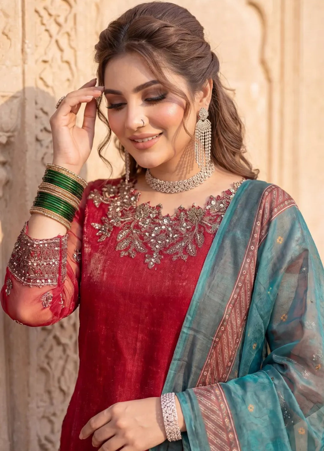 Salitex Women Unstitched Embroidered Organza 3 Piece Suit SUNS8JI517 Festive Collection