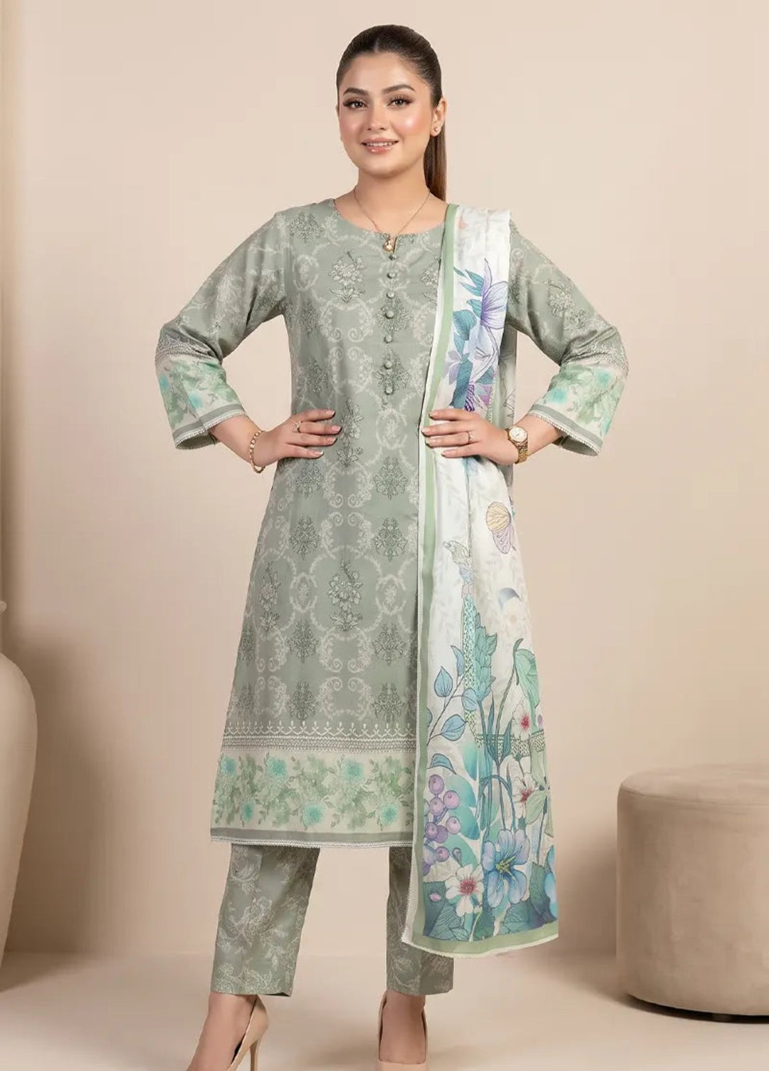 Salitex Unstitched Printed Lawn 3 Piece Suit SUNS8IN1162 Casual Collection