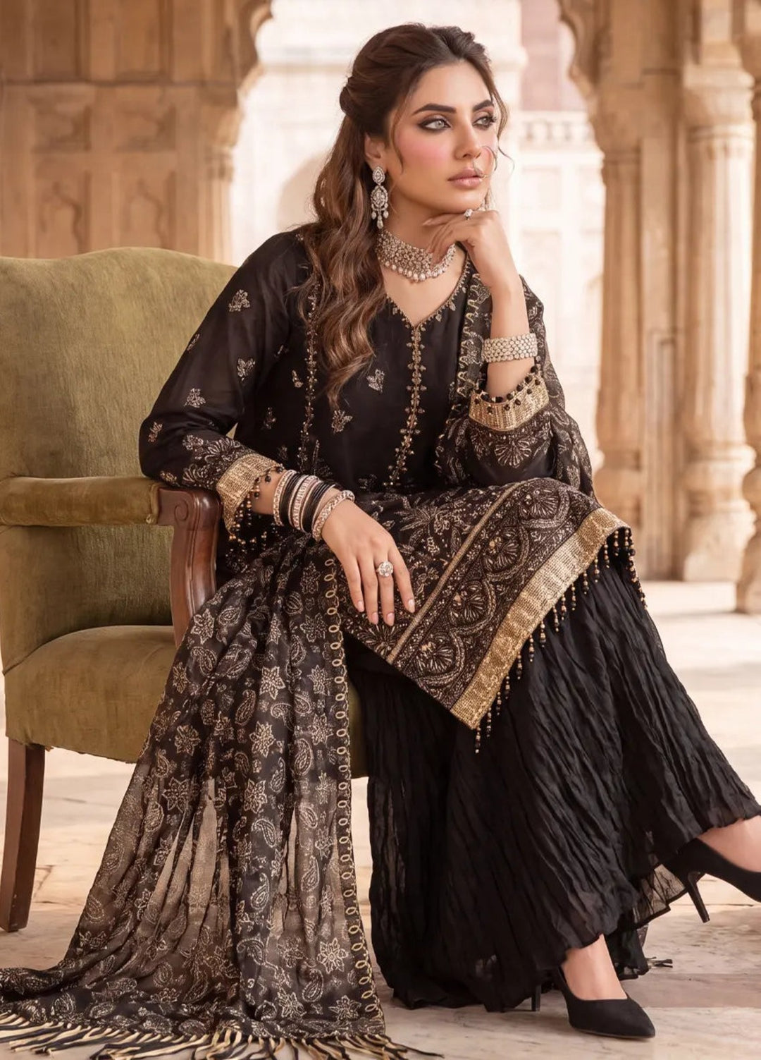 Salitex Women Unstitched Embroidered Paper Cotton 3 Piece Suit SUNS8JI506 Festive Collection