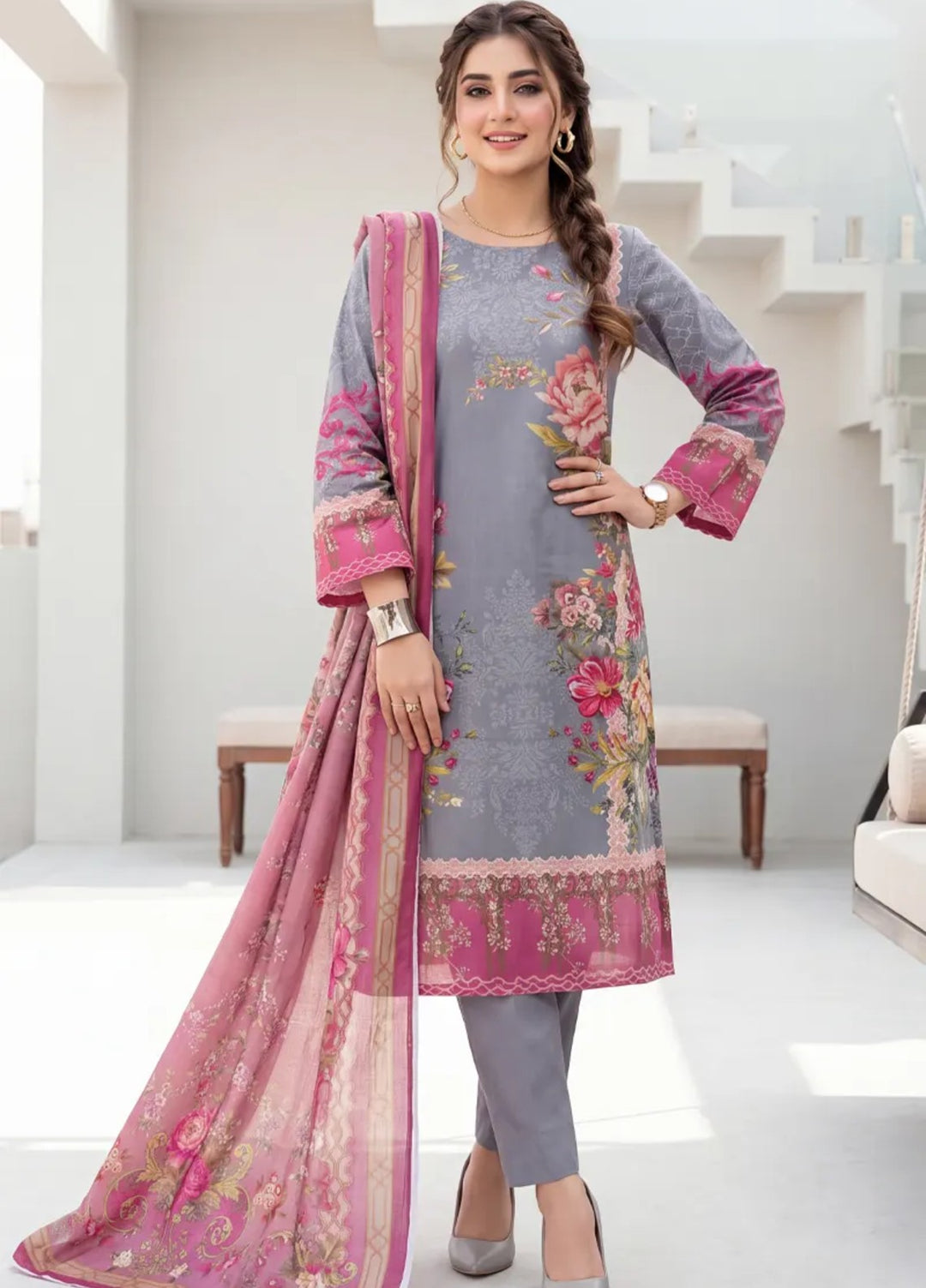 Salitex Unstitched Printed Lawn 3 Piece Suit SUNS8IN1148 Casual Collection