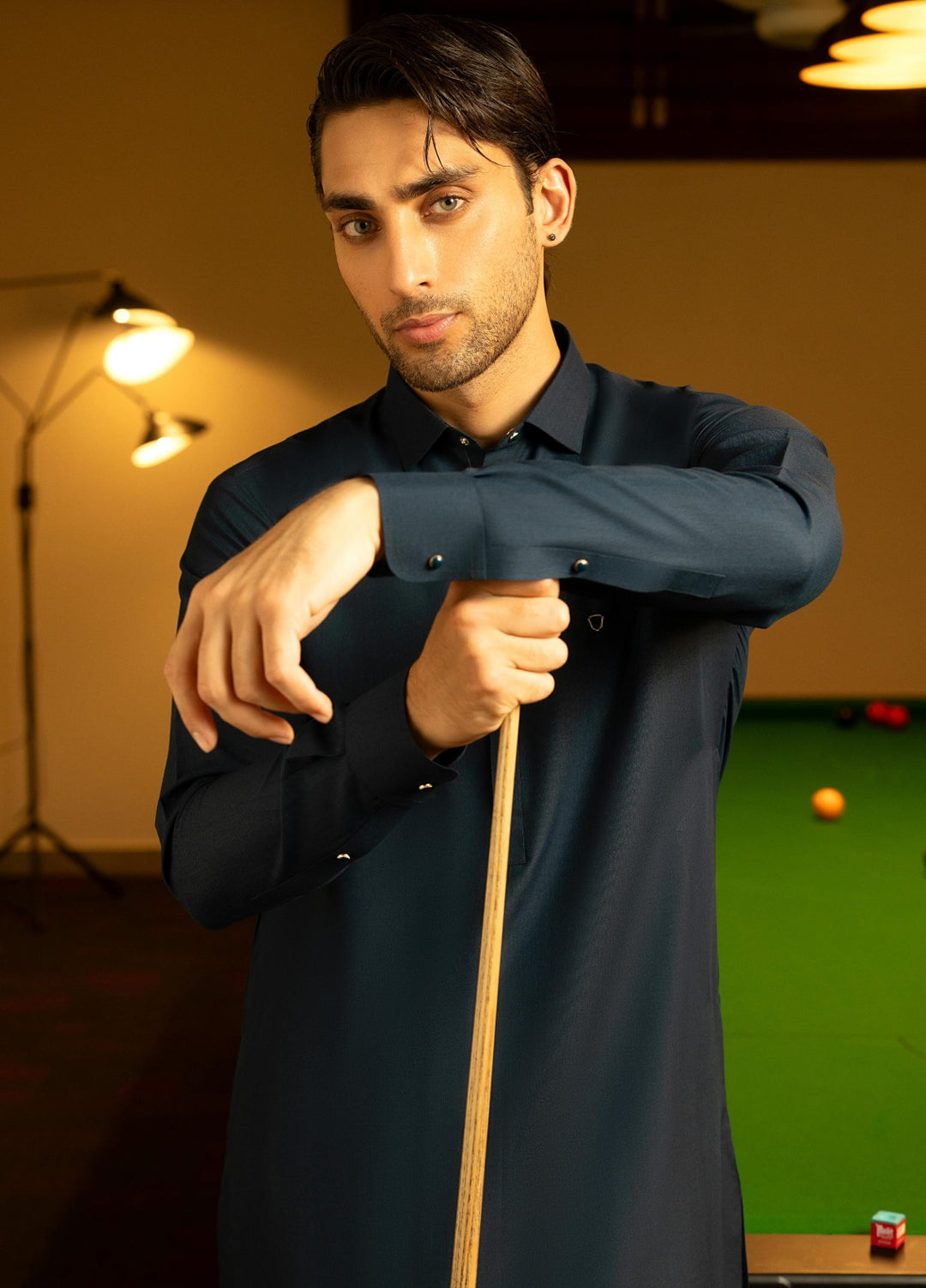 Stylish Garments Mens RTW Solids Wash N Wear Kurta Shalwar Suit Blue Plain Casual Collection