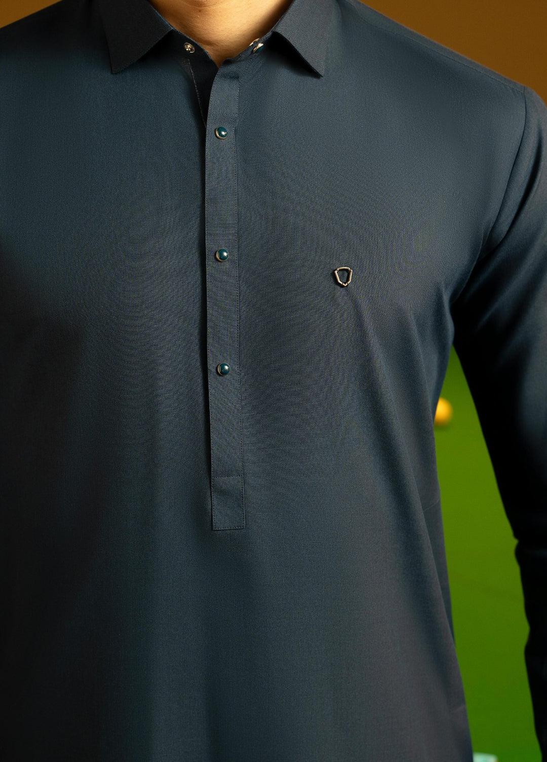 Stylish Garments Mens RTW Solids Wash N Wear Kurta Shalwar Suit Blue Plain Casual Collection