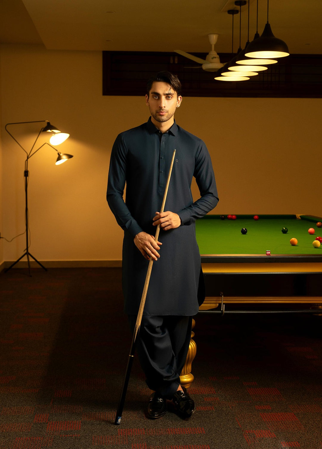 Stylish Garments Mens RTW Solids Wash N Wear Kurta Shalwar Suit Blue Plain Casual Collection