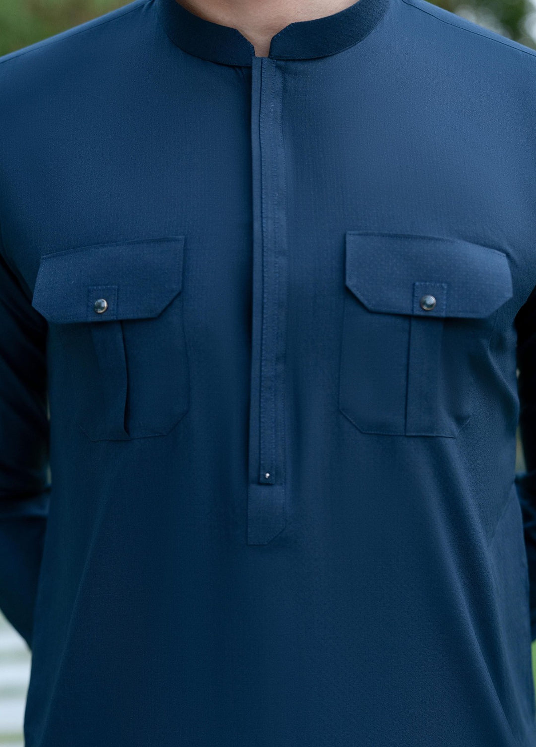 Stylish Garments Mens RTW Solids Wash N Wear Kurta Shalwar Suit Dark Gray Casual Collection